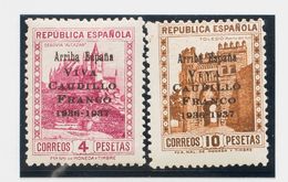 *NE1/2. 1937. 4 Pts Lila Carmín Y 10 Pts Castaño. NO EMITIDOS. MAGNIFICOS Y MUY RAROS. - Altri & Non Classificati