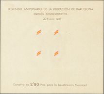 **29s. 1941. Hoja Bloque. SIN DENTAR Y SOLO IMPRESAS LAS BANDERAS Y TEXTO. MAGNIFICA. - Otros & Sin Clasificación