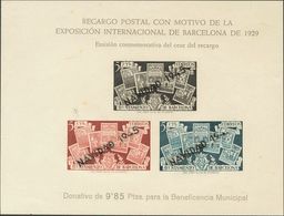 (*)NE32s. 1945. Hoja Bloque NO EMITIDA (manchitas Del Tiempo Habituales). SIN DENTAR. BONITA Y RARA. Edifil 2017: 630 Eu - Altri & Non Classificati