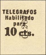 (*)9hrs. 1936. 10 Cts Castaño. SOBRECARGA AL DORSO Y SIN DENTAR. MAGNIFICO. Edifil 2011: 180 Euros - Otros & Sin Clasificación