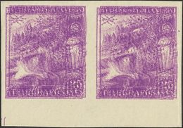 *19eds(2). 1938. 25 Cts Violeta, Pareja, Borde De Hoja. DOBLE IMPRESION Y SIN DENTAR. MAGNIFICA Y RARA. Edifil 2011: +82 - Altri & Non Classificati