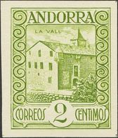 (*)15ts. 1929. 2 Cts Verde Oliva. SIN DENTAR Y SIN PIE DE IMPRENTA. MAGNIFICO. Edifil 2013: 160 Euros - Autres & Non Classés