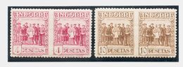 *25sph, 26sph. 1929. 4 Pts Carmín Y 10 Pts Castaño, Parejas. SIN DENTAR ENTRE LOS SELLOS. MAGNIFICAS Y RARAS. Edifil 201 - Otros & Sin Clasificación