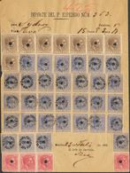 Sobre 57(4), 660(31). 1883. 2 Ctvos Rosa, Cuatro Sellos, 2 Reales Sobre 2 4/8 Ctvos Azul Gris, Treinta Y Uno Y 1 Peso Ca - Other & Unclassified