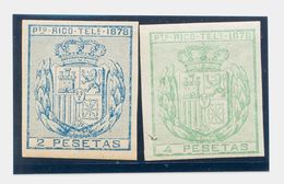 *17/18s. 1878. 2 Pts Azul Y 4 Pts Verde. SIN DENTAR. MAGNIFICO. Edifil 2019: 128 Euros - Other & Unclassified