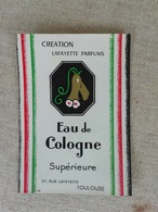 étiquette Ancienne Eau De Cologne, Création Lafayette Parfums, Toulouse - Labels
