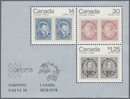 Canada: 1978, Canadian Stamps / CAPEX 78, Michel No. 691/693, Bl.1, 400 Copies Of This Souvenir Shee - Colecciones