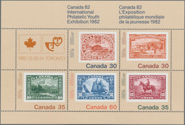 Canada: 1982, International Philatelic Youth Exhibition, Michel No. 822 (150), 823 (175), 824 (225), - Colecciones