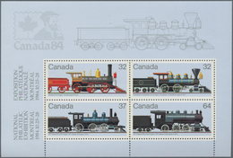 Canada: 1984, Trains, Michel No. 935/938, Bl.3, 3246 Copies Of This Souvenir Sheet Mint Never Hinged - Verzamelingen