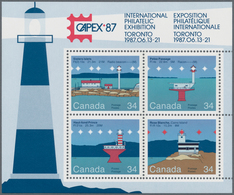 Canada: 1985, Lighthouses / CAPEX 87, Michel No. 972/975, Bl.4, 400 Copies Of This Souvenir Sheet Mi - Verzamelingen