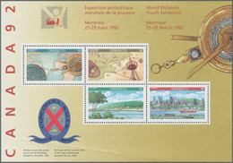 Canada: 1992, Worls Philatelic Youth Exhibition, Michel No. 1679/1289, Bl. 8, 300 Copies Mint Never - Verzamelingen