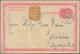 China: 1900/02, Collection Of 4 Stationery Cards And 1 Postcard. 3 Cards Were Tied By Tientsin Postm - Otros & Sin Clasificación