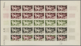 Französisch-Äquatorialafrika: 1951/1957, IMPERFORATE COLOUR PROOFS, MNH Collection Of 18 Complete Sh - Storia Postale