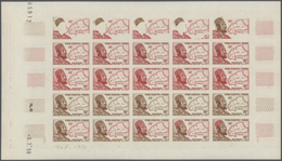 Französisch-Westafrika: 1954/1958, IMPERFORATE COLOUR PROOFS, MNH Assortment Of Twelve Complete Shee - Andere & Zonder Classificatie