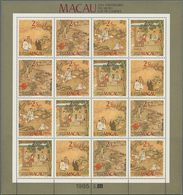 Macau: 1985, Luis De Camões Museum, Eight Rare Minature Sheets Of Four Sets Each MNH, One With A Sma - Usados