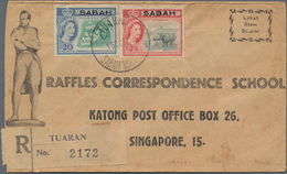 Malaiische Staaten - Sabah: 1964 Ab, Accumulation From 63 Covers, Almost All From Small Villages, Es - Sabah