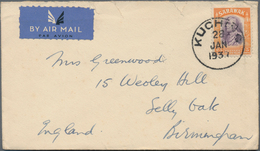 Malaiische Staaten - Sarawak: 1929/48, Covers (5) Mostly Airmail To UK/USA, FDC 1947/53 (5) Inc. 1 C - Otros & Sin Clasificación