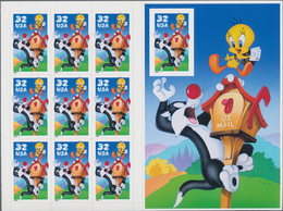 Vereinigte Staaten Von Amerika: 1998, Sylvester And Tweety 100 Booklets, 50 With The Scarce Imperfor - Autres & Non Classés