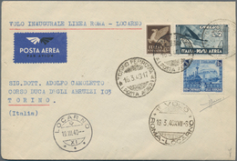 Italien: 1927/1940, AIRMAIL, Lot Of Eight Flight Covers/cards, Mainly First/special Flights: 1.2.192 - Lotti E Collezioni