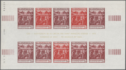 Monaco: 1973/1977, IMPERFORATE COLOUR PROOFS, MNH Collection Of 38 Complete Sheets (=1.040 Proofs), - Gebruikt