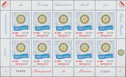Monaco: 2005, 0.55, 0.70 € Rotary, 770 Complete Sheets Per Issue With 7.700 Sets Mint Never Hinged. - Used Stamps
