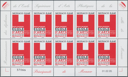 Monaco: 2005, 0.64 € School Of Sculpting, 770 Complete Sheets With 7.700 Stamps Mint Never Hinged. M - Usati