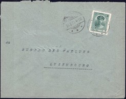 Lettre Joseph Winkel, Architecte Differdange (verso) Cachet 21.2.1924 Michel: 128, 25c., 2scans - Covers & Documents