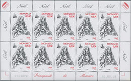 Monaco: 2005, 0.53 € Christmas, 770 Complete Sheets With 7.700 Stamps Mint Never Hinged. Michel No. - Used Stamps