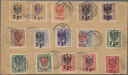 Polen - Polnisches Korps (1917/18): 1919, 15 Values On Blank Letter With Eagles Overprints On Ukrain - Sonstige & Ohne Zuordnung