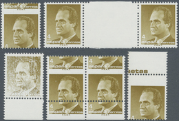 Spanien: 1986, King Juan Carlos I. 4pta. Dark Yellow Olive In A Lot With About 200 Stamps Mostly Wit - Used Stamps