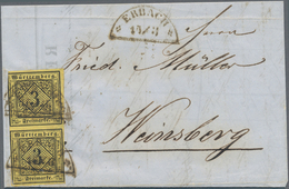 Württemberg - Marken Und Briefe: 1853/1856, Lot Von Fünf Briefen Und Einer Vorderseite Mit Frankatur - Altri & Non Classificati