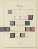 Baden - Marken Und Briefe: 1851/1868, Ungebrauchte Sammlung Von 33 Marken Auf Albenblättern, Dabei U - Altri & Non Classificati