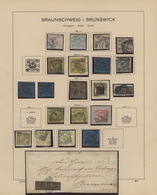 Braunschweig - Marken Und Briefe: 1852/1864, Gestempelte Sammlung Von 21 Werten Auf Schaubek-Vordruc - Brunswick