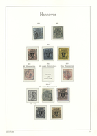 Hannover - Marken Und Briefe: 1850/1870 (ca.), Gestempelte Sammlung Von Ca. 47 Marken Auf Lindner-Bl - Hannover