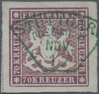 Württemberg - Marken Und Briefe: 1873, 70 Kr. Braunlila, Farbintensives Exemplar, Allseits Sehr Brei - Andere & Zonder Classificatie