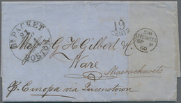 Transatlantikmail: 1851/1860, Seven Folded Letters From USA To Europe And Vice Versa. Interesting Lo - Andere-Europa