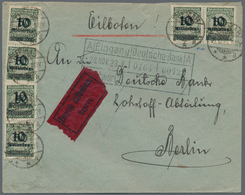 Deutsches Reich - Inflation: 1923, Gehaltvoller Posten Mit Ca.90 Belegen Mit 4-fach Aufgewerteter Fr - Verzamelingen