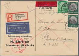 Deutsches Reich - 3. Reich: 1933/1945, EINSCHREIBE-POST, Gehaltvoller Sammlungsbestand Mit Ca.70 Bel - Unused Stamps