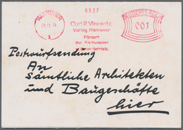 Deutsches Reich - Stempel: 1921/1942 Ca., FREISTEMPEL, Interessanter Sammlungsbestand Mit Post- Und - Macchine Per Obliterare (EMA)