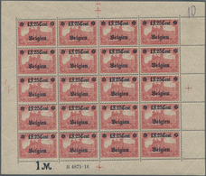 Deutsche Besetzung I. WK: Landespost In Belgien: 1916, 1 F. 25 Cent Auf 1 Mark Karminrot, Wertangabe - Bezetting 1914-18