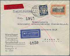 Danzig: 1936/1938, Lot Von Fünf Bedarfsbriefen Der "Warschauer Transportgesellschaft, Danzig" Je Gel - Other & Unclassified