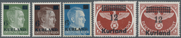 Dt. Besetzung II WK - Kurland: 1945, "Aufdruckwerte" In Unterschiedlichen Stückzahlen, 17 Komplette - Besetzungen 1938-45