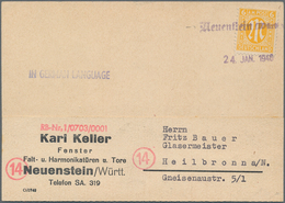 Alliierte Besetzung - Notstempel: Bizone: 1945/1946, AM-Post: Gehaltvolle Partie Mit 21 Frankierten - Autres & Non Classés