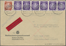 DDR: 1951/90 Ca. 40 Belege, Briefe, Einschreiben, Eilpost, Bahnpost, Dienstpost, ZKD, Einmal Eine Mi - Colecciones