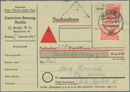 Berlin: 1949, Aussergewöhnlicher Sammlungsbestand Mit Mischfrankaturen ROTAUFDRUCK/BAUTEN Auf Insges - Brieven En Documenten