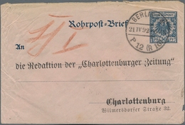 Berlin - Rohrpost: 1884/1919, Interessante Partie Mit 25 Gebrauchten Ganzsachen, Zumeist Amtliche Ro - Other & Unclassified