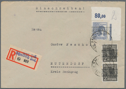 Bizone: 1945/1951, Vielseitige Partie Von Ca. 115 Briefen Und Karten Mit Frankaturen AM-Post, Band/N - Otros & Sin Clasificación