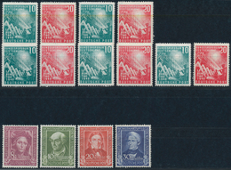 Bundesrepublik Deutschland: 1949/55, Postfrische Partie Folgender Werte: Bund 111-12 5x, 117-20, 121 - Verzamelingen