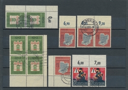 Bundesrepublik Deutschland: 1949/56, Partie Gestempelter Marken Alle Mit Randstücken, Meist Oberrand - Verzamelingen