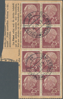 Bundesrepublik Deutschland: 1959, Heuss I/II, Reichhaltiger Bestand Paketkartenabschnitte Von ANSBAC - Verzamelingen